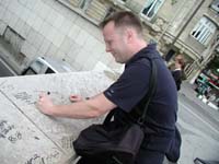 Jan writing a last fare-well